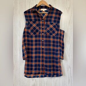 Michael Kors Plaid Sleeveless Shell Blouse Size 8 LNC